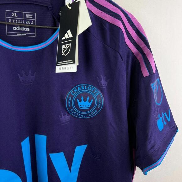 NWT Adidas MLS Charlotte FC 23/24 Away Authentic Soccer Jersey Sz XL HI1849 $150 - Picture 9 of 9